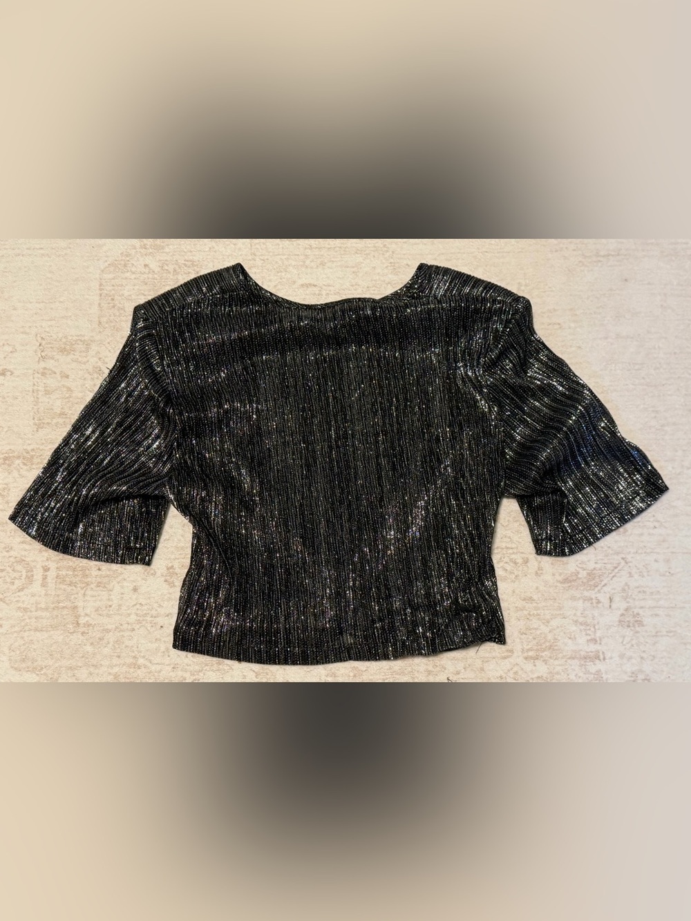IRO Metallic Gunmetal Twist-Front Crop Top - Picture 5 of 10